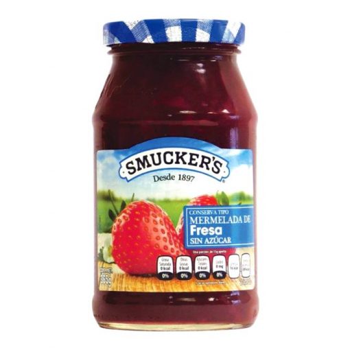 Mermelada Fresa Smucker's sin Azúcar 365 g/ caja 8 pzs